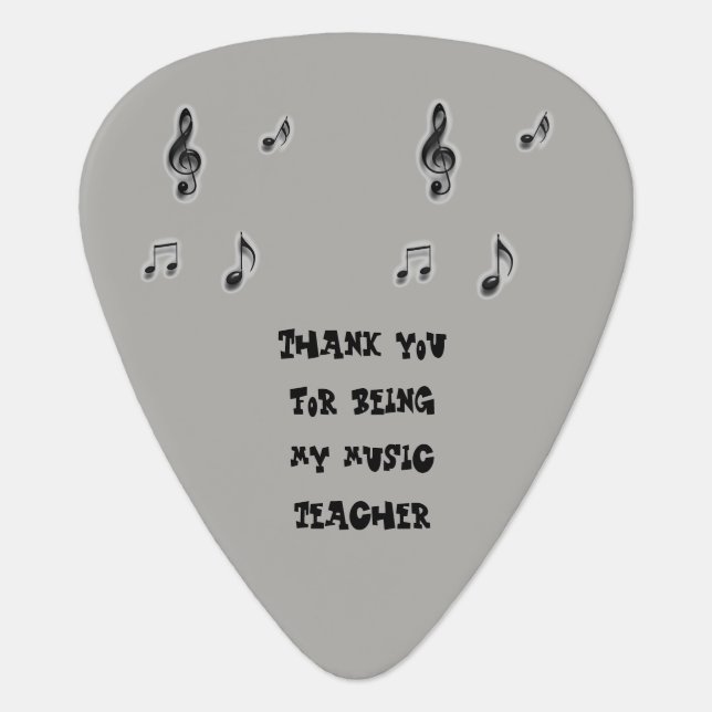 Unique Male Thank You for Being My Music Teacher Guitar Pick (Front)