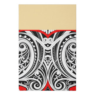 Unique Māori design RED Faux Canvas Print