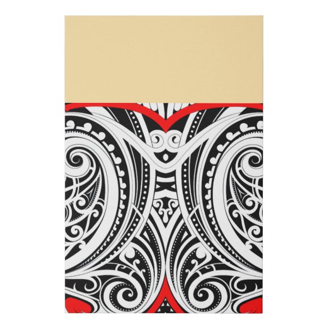 Unique Māori design RED Faux Canvas Print (Front)