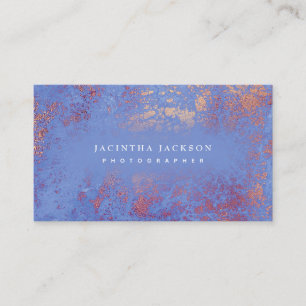 Unique Marble Rose Gold Blue Elegant Luxury Business Card