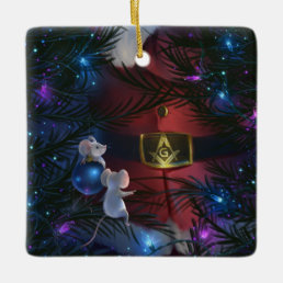 Unique Masonic Christmas Ceramic Ornament