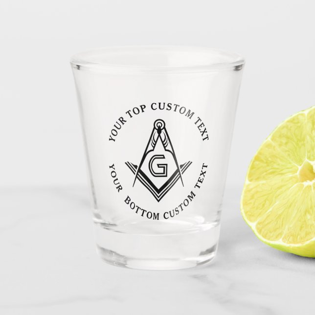 Unique Masonic Gifts | Personalized Freemason Shot Glass (Front)