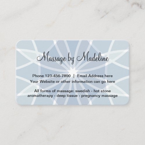 Unique Massage Therapist Design Business Card