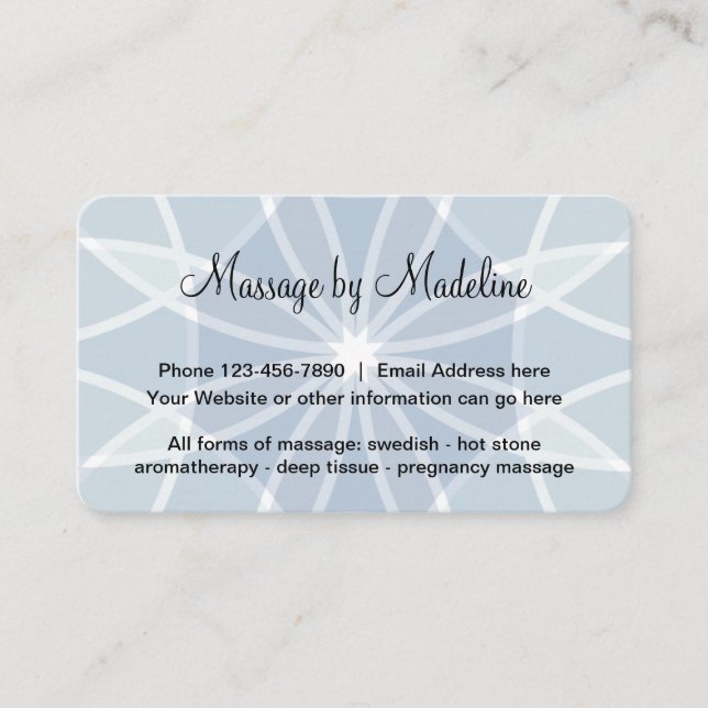 Unique Massage Therapist Design Business Card (Front)