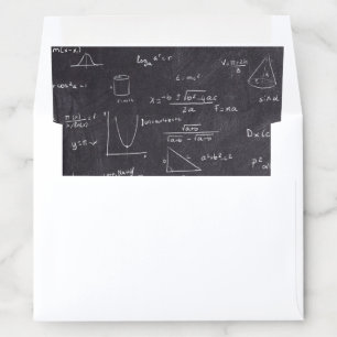 Unique mathematic equations and graphics black envelope liner