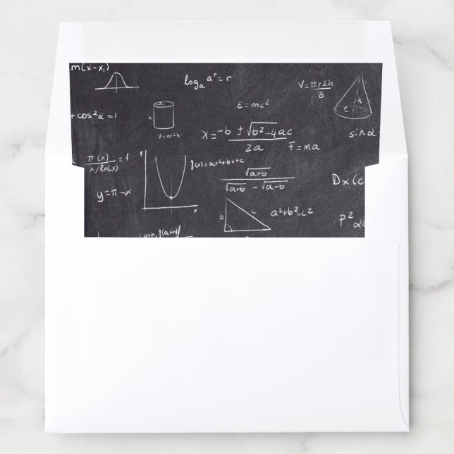 Unique mathematic equations and graphics black envelope liner (In Envelope)