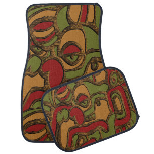 Unique Mayan Hieroglyphs Design Car Mat