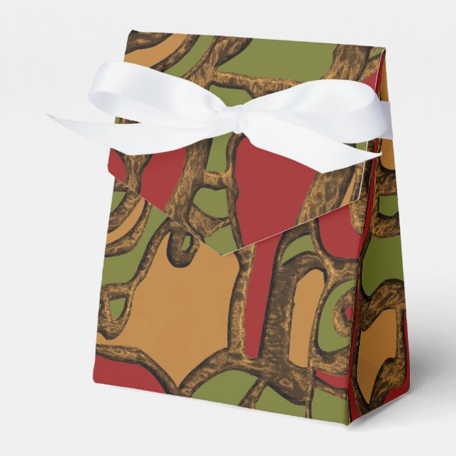 Unique Mayan Hieroglyphs Design Favor Boxes (Front Side)