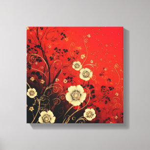Unique Meadow Wildflowers Nature Floral Art Canvas Print