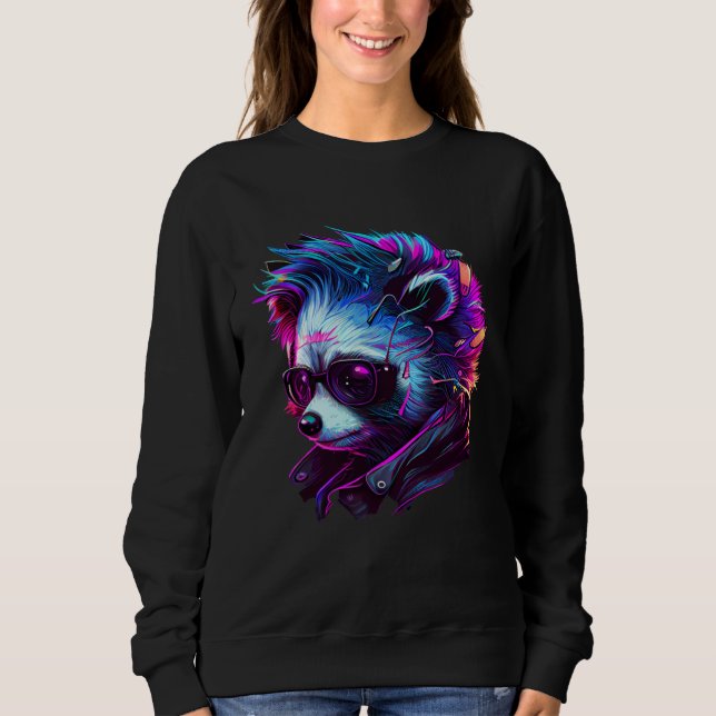 Unique Men and Women Red Panda Punk Rock Edgy Stre Sweatshirt (Front)