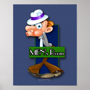 Unique Men's Room sign in vintage 1920 theme