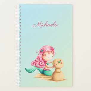 Unique Mermaid with pink hair and sandman Planner