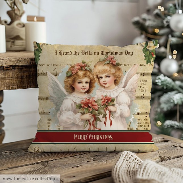 Unique Merry Christmas Pillow Retro Angel Keepsake (Unique Merry Christmas Pillow Retro Angel Keepsake)
