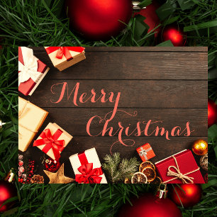 Unique Merry Christmas Typography Holiday Card