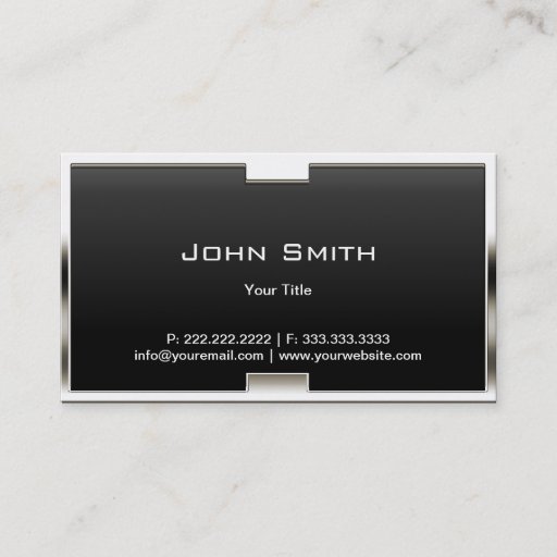 Customizable Unique Metal Frame Royal Black Business Card