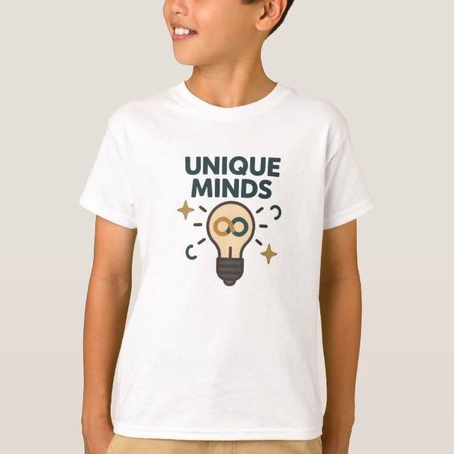 Unique Minds Neurodiversity Lightbulb  T-Shirt (Front)