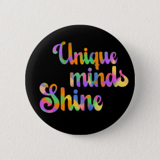 Unique Minds Shines Typography Neurodiversity Button