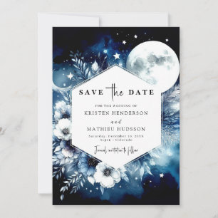 Unique Minimal Moonlit Wedding Save The Date