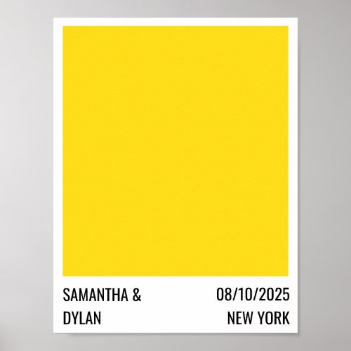 Unique Minimal Yellow Bold Wedding Save The Date Poster
