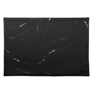 Unique Minimalist Black White Pinstripe Marble Cloth Placemat