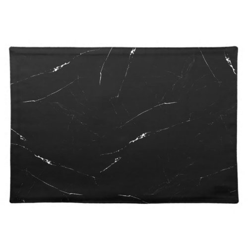 Unique Minimalist Black White Pinstripe Marble Cloth Placemat