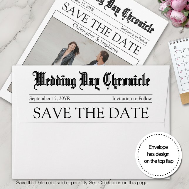 Unique Minimalist Customizable Script Wedding Mail Envelope (Modern Typography Save the Date Envelope)