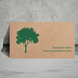 Unique Minimalist Green Tree Cardboard Landscaping Business Card