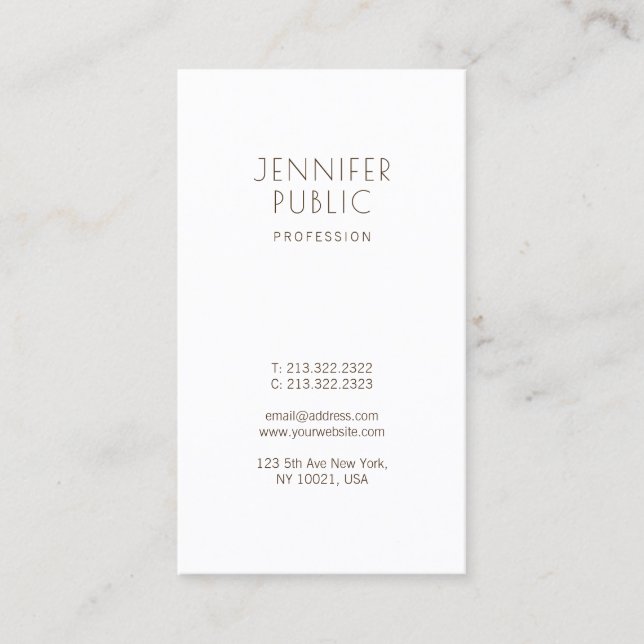 Unique Minimalist Modern Trendy Pretty Design Business Card (Front)
