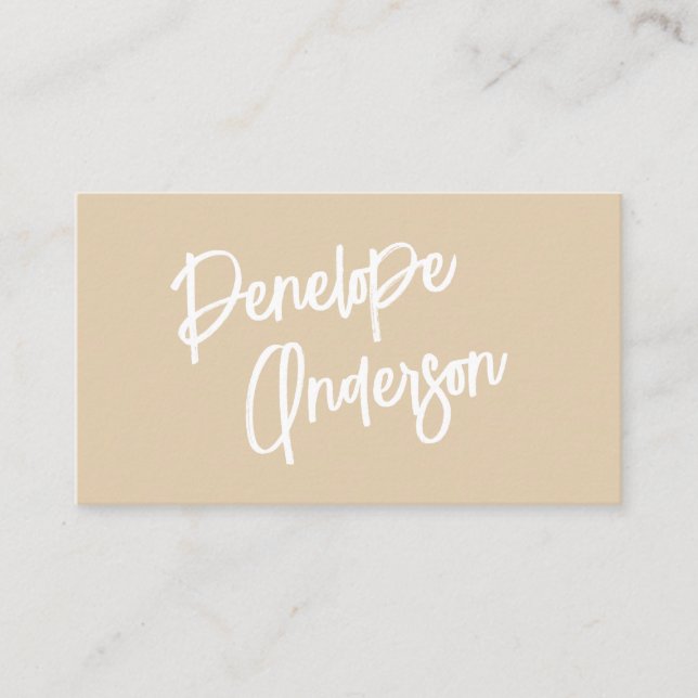 Unique Minimalist Neutral Boho Chic Modern Trendy  Business Card (Front)
