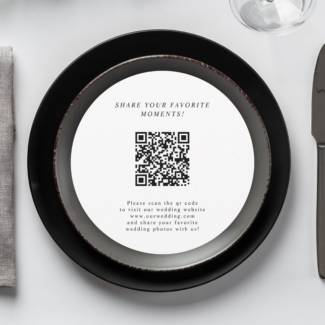 Unique Minimalist Wedding QR Code Enclosure Card (Unique Minimalist Wedding QR Code Enclosure Card)