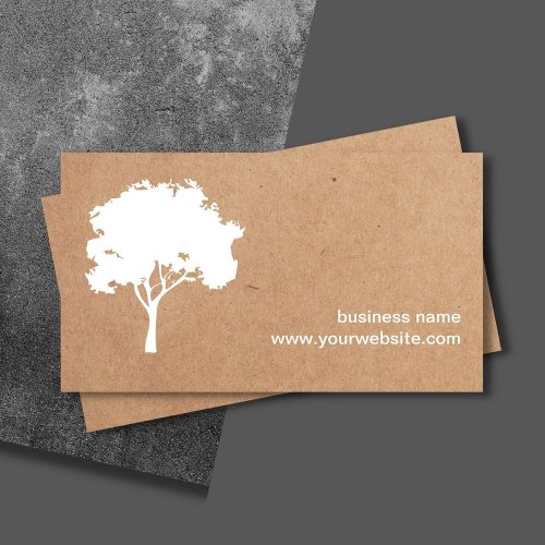 Unique Minimalist White Tree Cardboard Landscaping Business Card