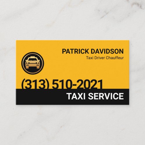Unique Minimalist Yellow Black Layers Taxi Driver Business Card