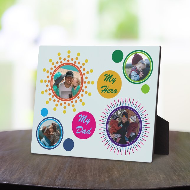 Unique Modern Abstract Circle Trendy Photo Collage Plaque (Creator Uploaded)