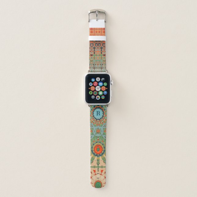 Unique modern artsy with initial apple watch band (Front)