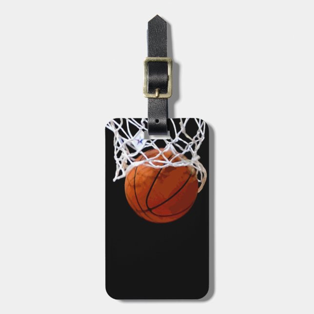 Unique Modern Basketball Luggage Tag (Front Vertical)