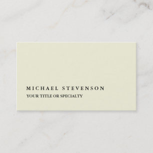 Unique Modern Beige Color Minimalist Plain Business Card