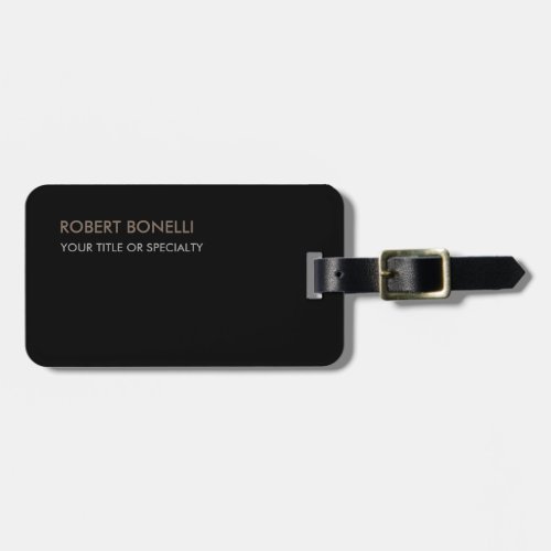 Unique Modern Black Stylish Luggage Tag