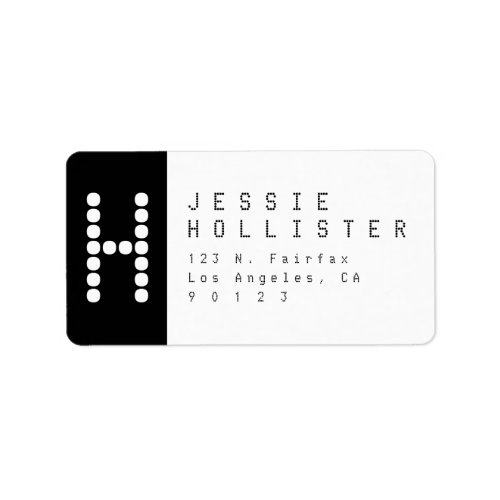 Unique  Modern  Black  White Return Address Label