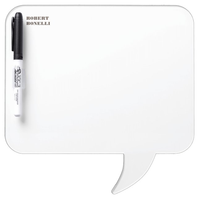 Unique Modern Black White Your Name Minimalist Dry Erase Board (Front)
