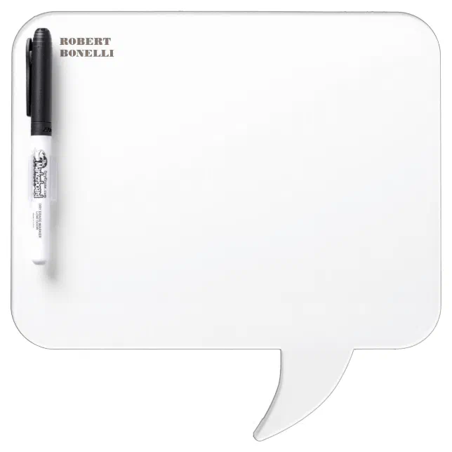 Plain Black White Professional Minimalist Name Dry Erase Board