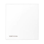 Unique Modern Black White Your Name Minimalist Notepad