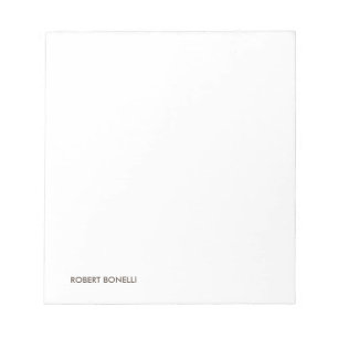 Unique Modern Black White Your Name Minimalist Notepad