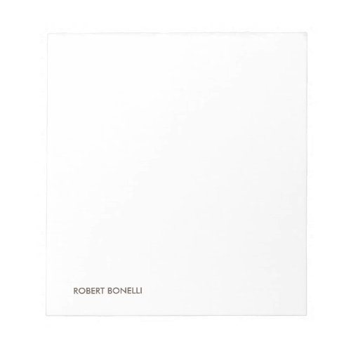 Unique Modern Black White Your Name Minimalist Notepad