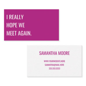 Unique Modern Bold Pink Typography Creative Business Card