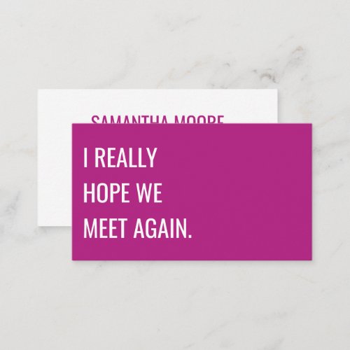 Unique Modern Bold Pink Typography Creative Business Card