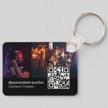 Unique Modern Business Card with QR Code Keychain