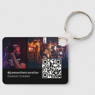 Unique Modern Business Card with QR Code Keychain