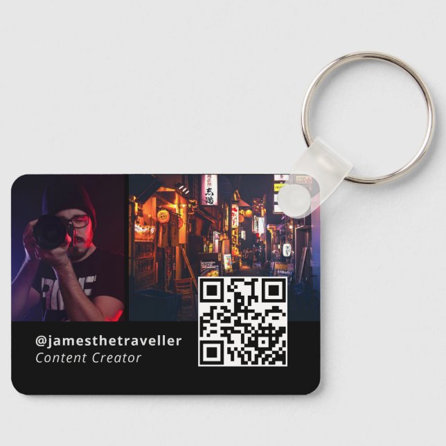 Unique Modern Business Card with QR Code Keychain (Front)
