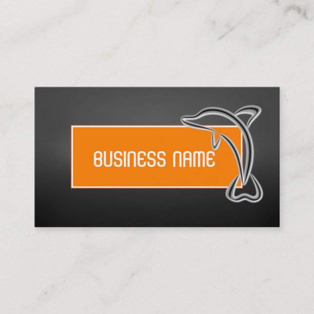 Unique Modern Chic Dolphin Business Card Template (Front)