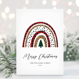 Unique Modern Christmas Rainbow Non-Photo Holiday Card